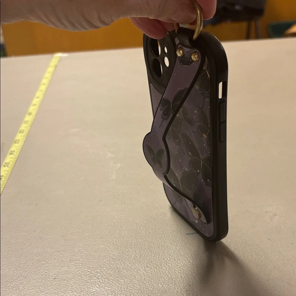 Stylish Purple Butterfly Phone Case with Ring Holder
